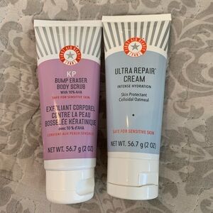 First Aid Beauty Skincare Duo with Purple and White Packaging